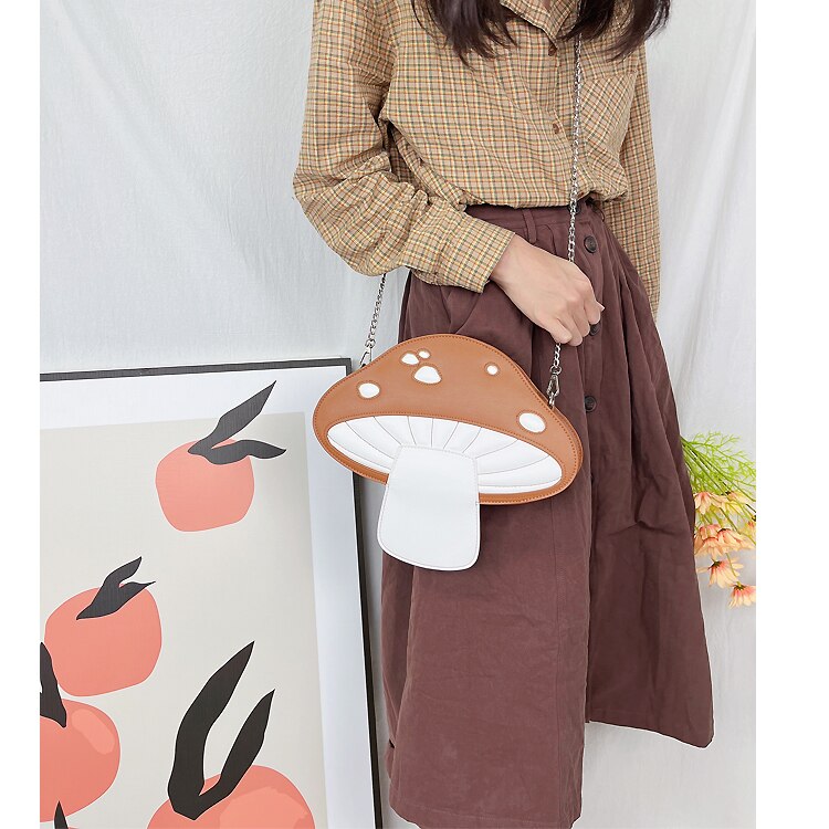 Sacs à main champignon rouge pour femmes, mignon sac à bandoulière Kawaii, pochette de jour à chaîne, Mini sac à main de styliste