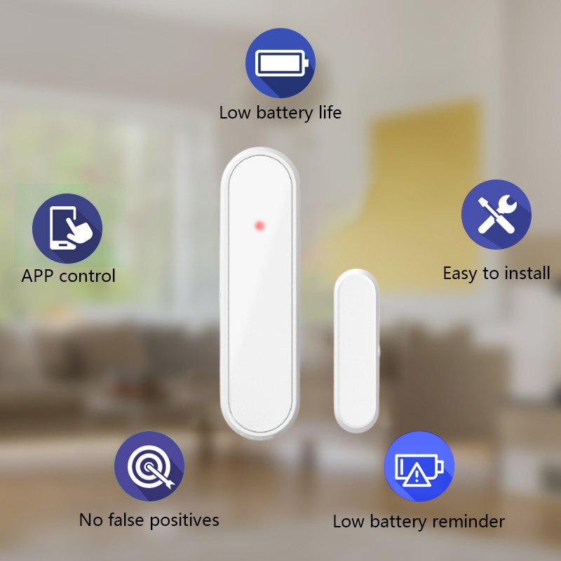Z-Wave WiFi Door Sensor Door Open /Closed Detectors Magnetic Switch Window Sensor Family Home Security Alert Security Alarm