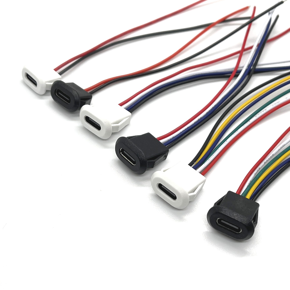 USB-Anschluss Typ C wasserdicht mit PH2.0 2-polig 4-polig 6-polig Verriegelung platte Buchse wasserdicht Hochstrom-Schnell ladebuchse