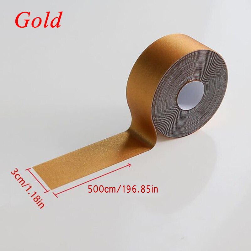 Vinyl Wall Corner Line Stickers Waterproof Bedroom Kitchen Bathroom Accessories Self Adhesive Floor Baseboard Tiles Ground Film: Gold