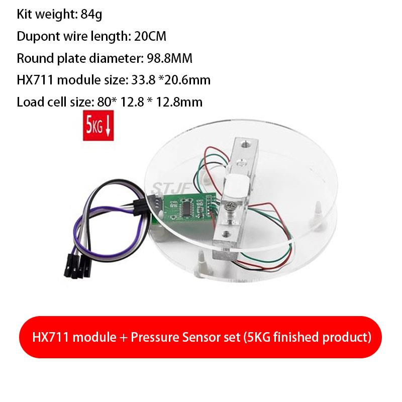 Sensor de peso de celda de carga Digital HX711, módulo de ruptura convertidor AD, báscula de cocina electrónica portátil de 1KG-20KG para báscula Arduino: Blanco
