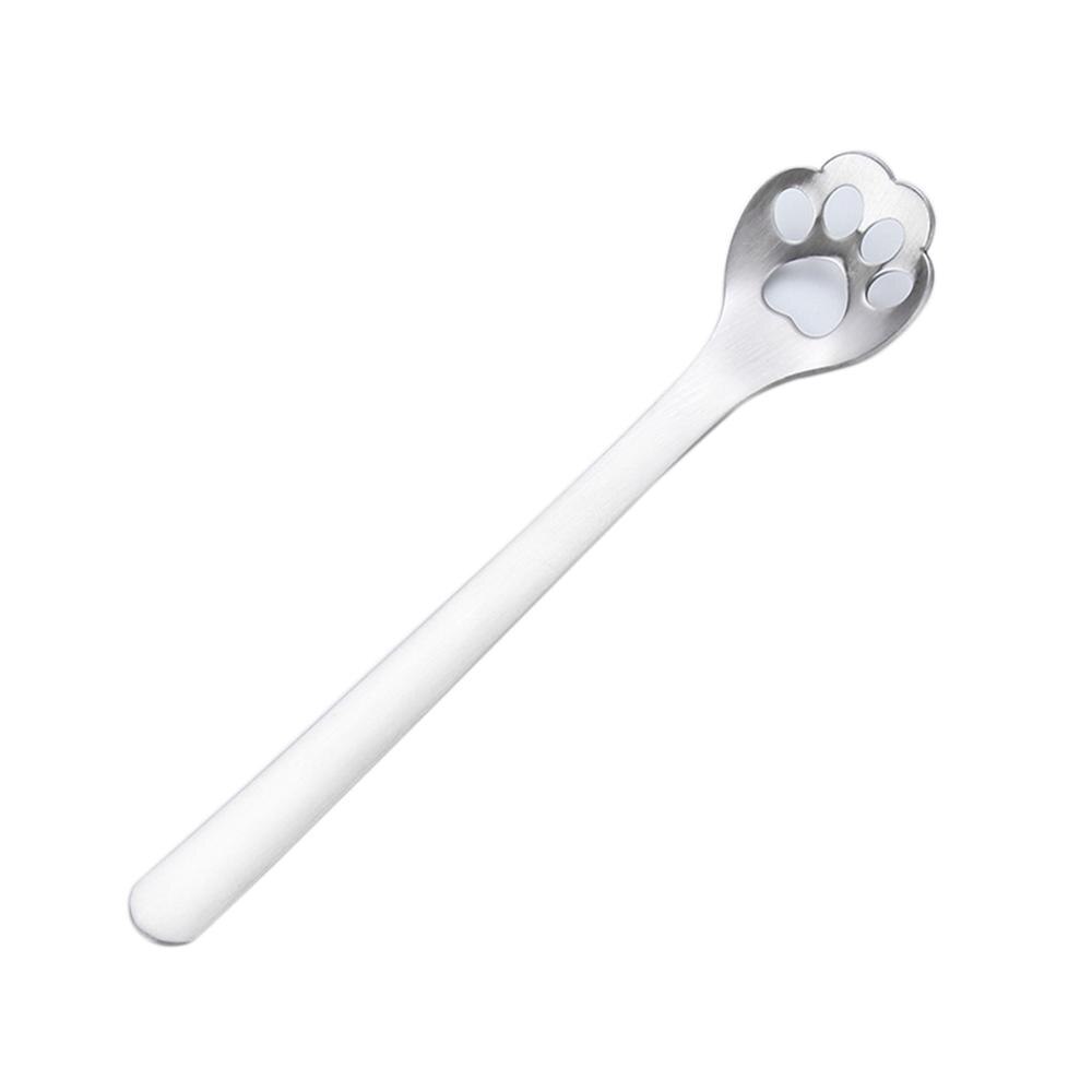 Acier inoxydable mignon chat griffe cuillères petit café thé gâteau Dessert cuillère fantaisie sucre cuillère à café vaisselle accessoires de cuisine: B1