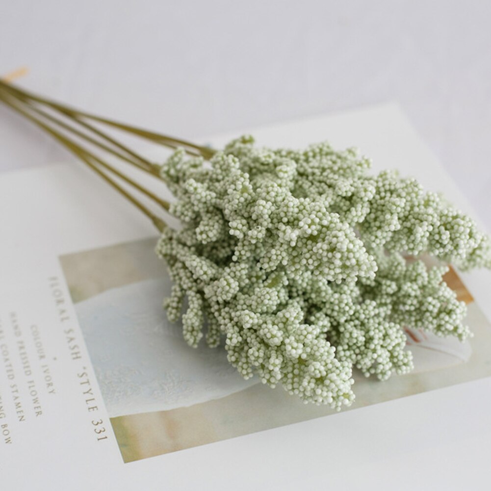 6pcs/lot Artificial Mini Wheat Grain Photo Studio Home Decoration Wedding Photography Props Outdoor Balcony Decor Background: Green