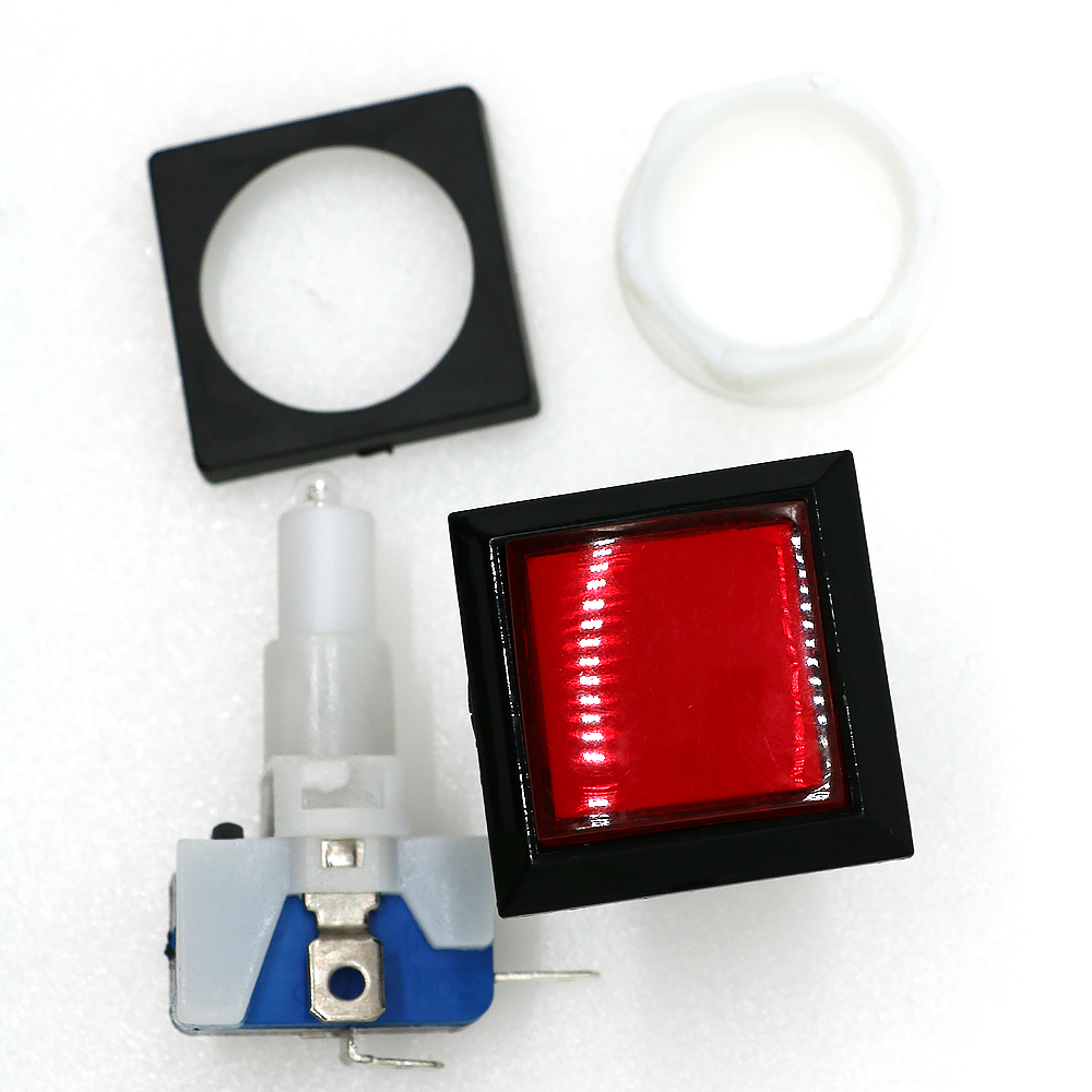 Arcade Game Drukknop 12V Led Lamp Vierkante Ronde Rechthoekige Driehoek Met 24mm Schroef Voor Flipperkast onderdelen Swing Machine DIY