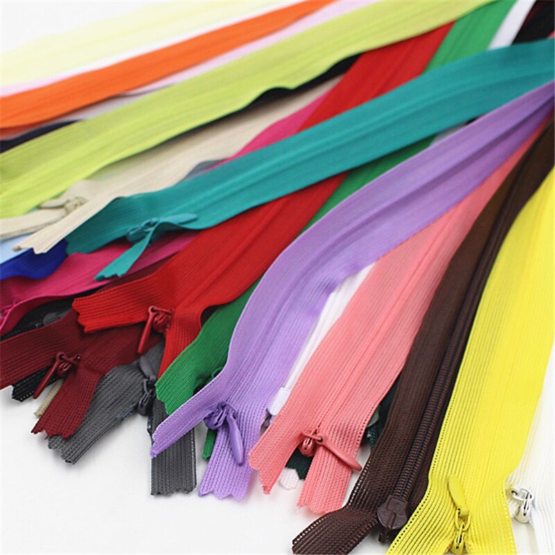 60cm cremalleras invisibles DIY Nylon bobina cremallera para costura ropa cojín herramienta cojín sastre