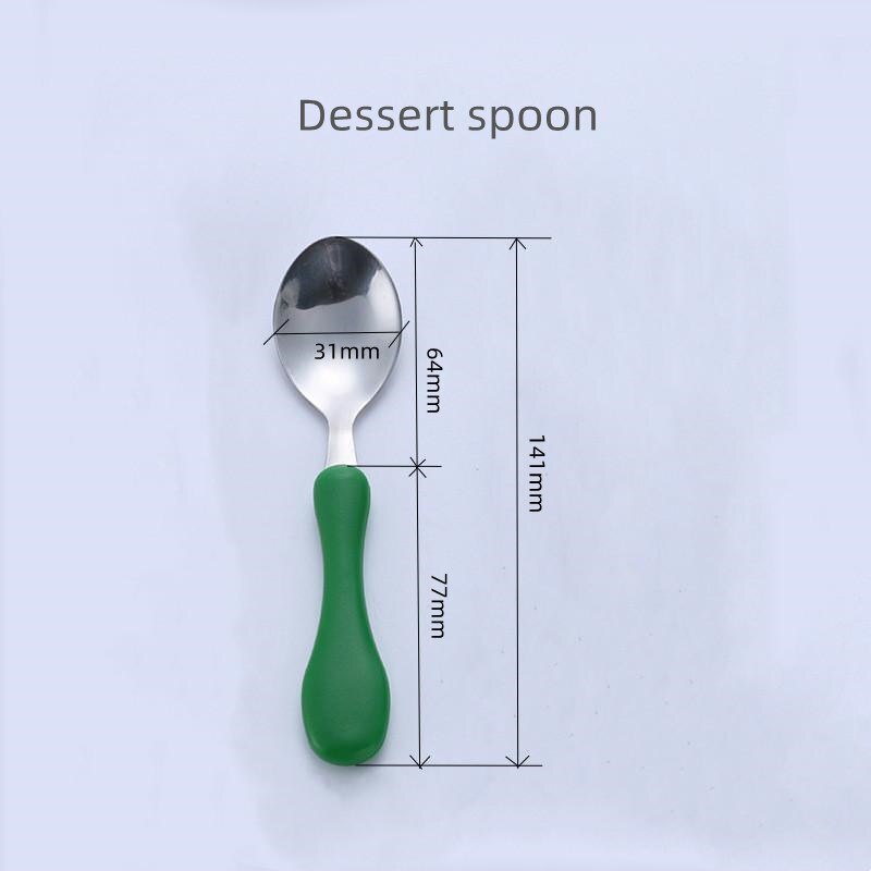 Safety Portable Kids Tableware Knife Fork Lovely 304 Stainless Steel Cutlery Set Children Dinnerware: 08 Dessert spoon