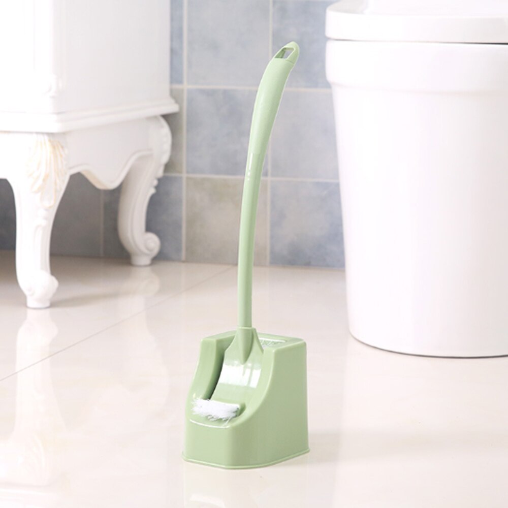 Juego de portaescobilla de doble cara cabezal de cepillo sin ángulo muerto limpieza profunda suave con Base fija almacenamiento conveniente para el baño: green