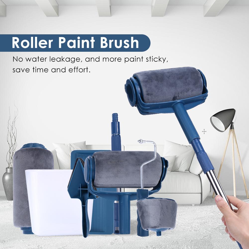 7pcs Paint Roller Brush Paint Runner Pro Roller DIY Wall Painting Brushes Set Wall Handle Use Wall Decorative Brushes Sets