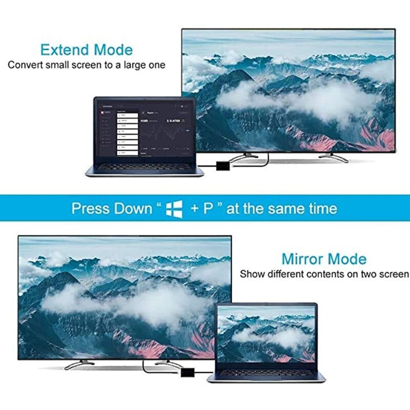 USB to H DMI Adapter Cable USB 3.0/2.0 to HDMl 1080P Video Converter for PC Laptop Plug And Play