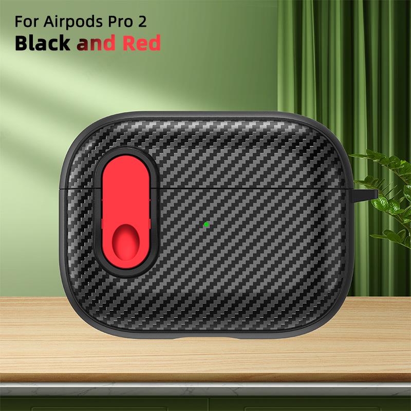 Funda con cerradura de fibra de carbono para Apple AirPods Pro 2 2nd 3 2 1 generación, fundas para AirPods Pro 2023, carcasa de TPU a prueba de golpes: 3XS / Marrón