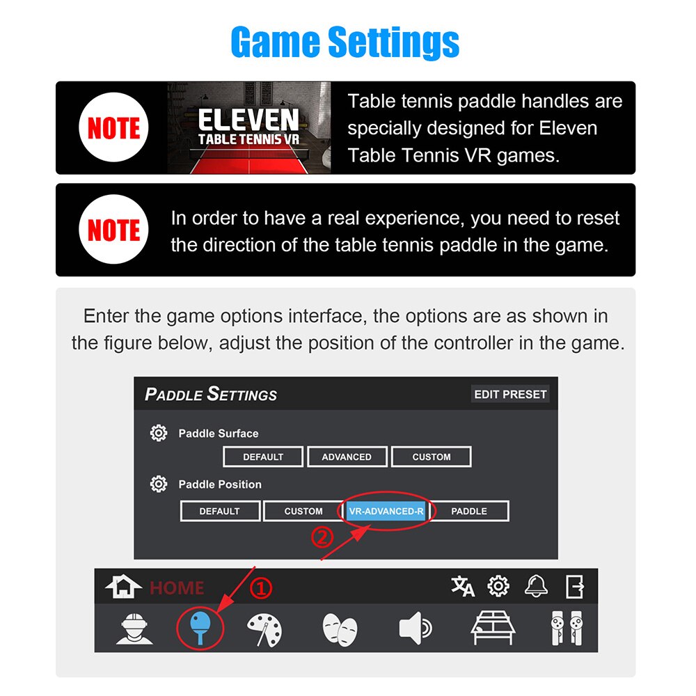 For Oculus Quest 2 Accessories Eleven Table Tennis VR Game Substitute Controller Table Tennis Paddle Grip Handle for Quest2