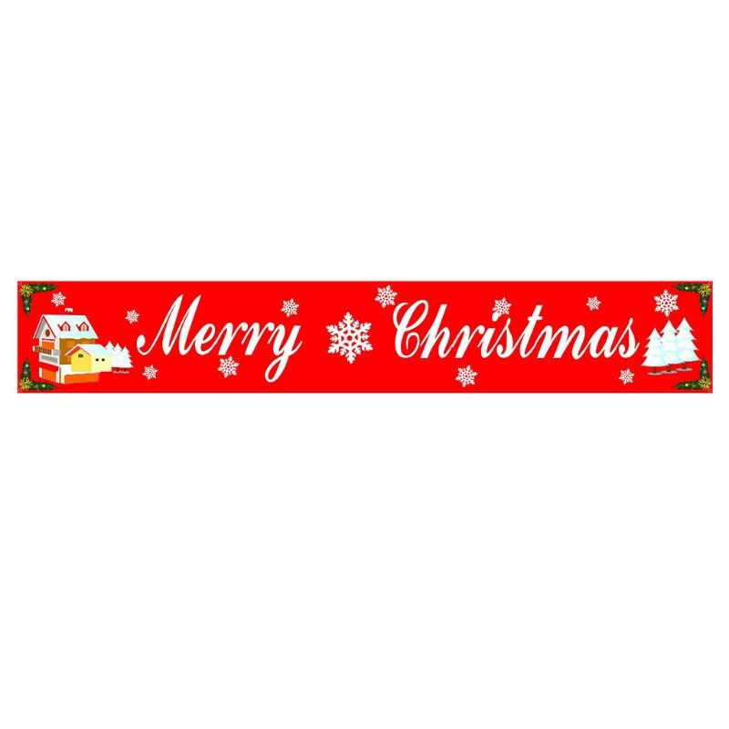 Outdoor Christmas Banner Pull Flag Decorations Celebrate Foldable Hanging Decor 667B: Red