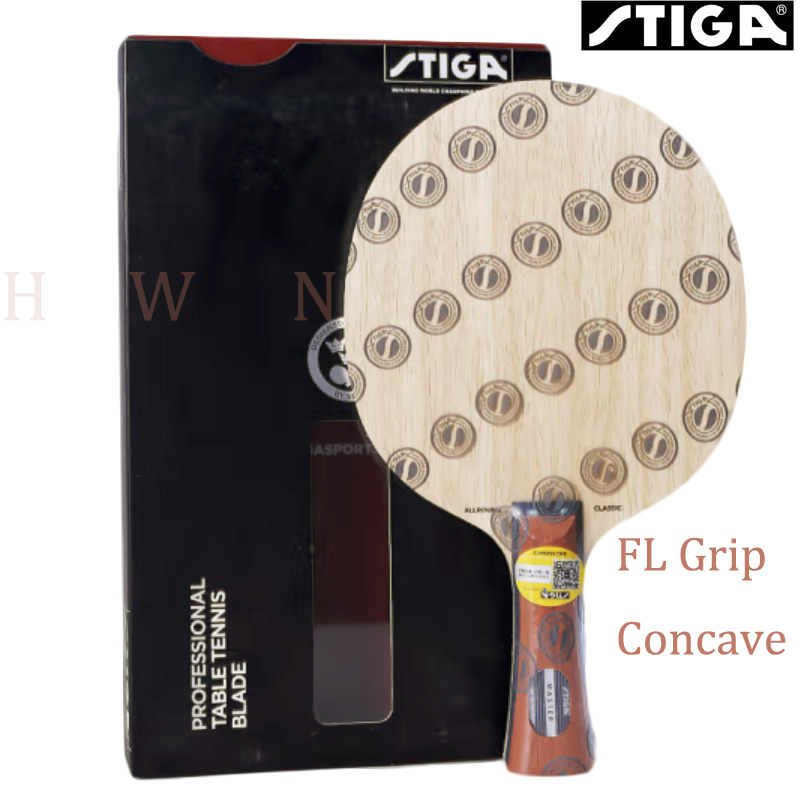 Genuine STIGA Allround Classic Table Tennis Blade 5 Ply Pure Wood Lightweight Ping Pong Blade with Great Feeling and Control: WHITE