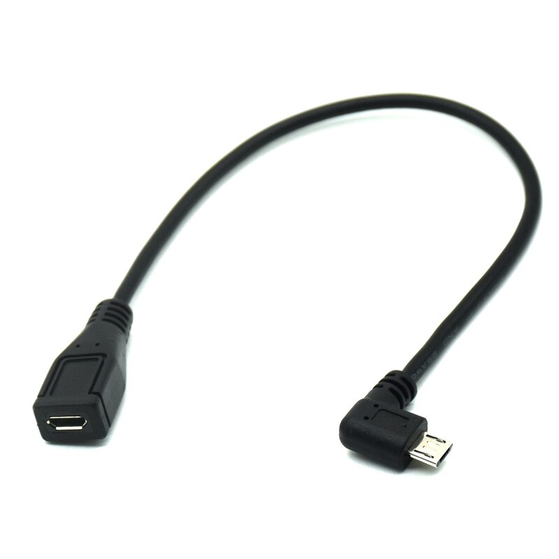Micro Usb 2.0 5Pin Man-vrouw Uitbreiding Connector Adapter Plug Connector 90 Graden Rechts &amp; Links &amp; Up &amp; Down Schuine 25Cm