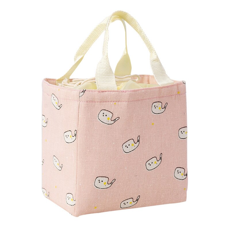 Korean Style Cooler Lunch Bags Thermal Cute Lunch Bags For Women Men Kids Convenient Lunch Box Tote Picnic Food Drawstring Bags