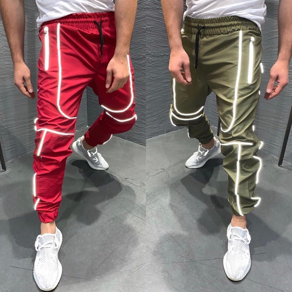 Neue herren draussen Sport hosen nacht lauf reflektierende kleine fuß Trend hosen Fitness Sport Basketball hosen