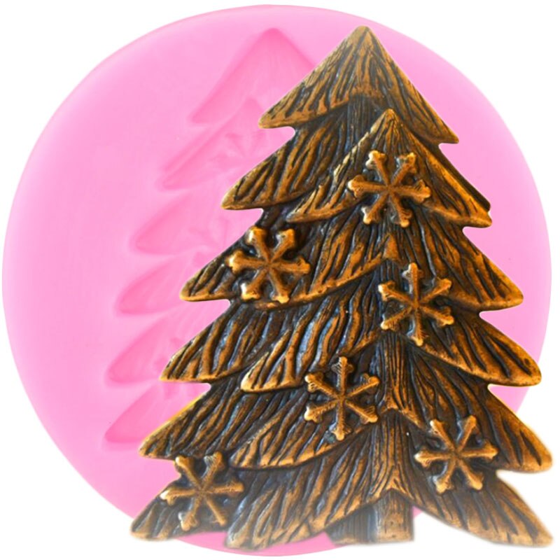 Kerstboom Sneeuwvlok Siliconen Mallen Diy Fondant Taart Decoreren Gereedschappen Cookie Bakken Snoep Polymeer Klei Chocolade Mallen