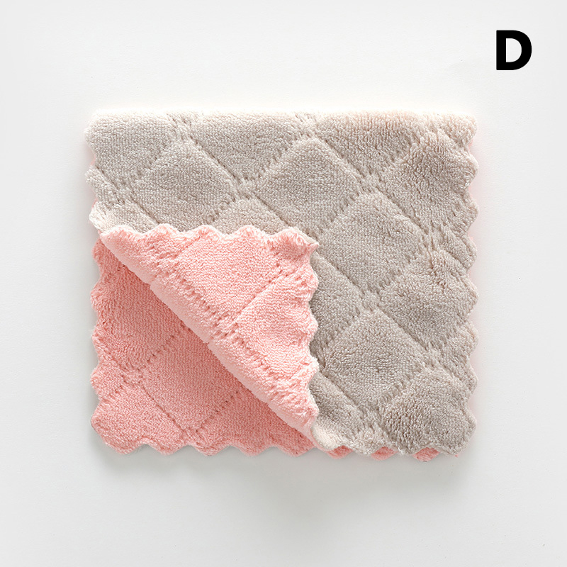 Husholdning blødt fortykkende fadehåndklæde dobbeltsidet mikrofiber rengøringsklud superabsorberende køkken skål vask vaskeklud klud: A4