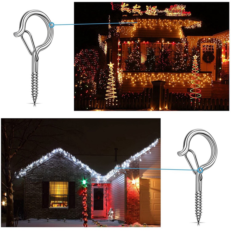 48Pcs Screw Hooks Ceiling Hooks Wall Hanging Hook Cabinet Screw Buckle Hanger Buckle for Hanging Plants Lights Party