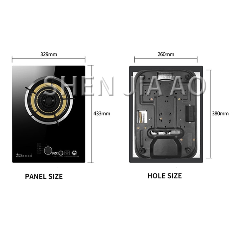 Natural gas stove, liquefied gas stove, household tempered glass, embedded pulse ignition, copper fire cover, single stove