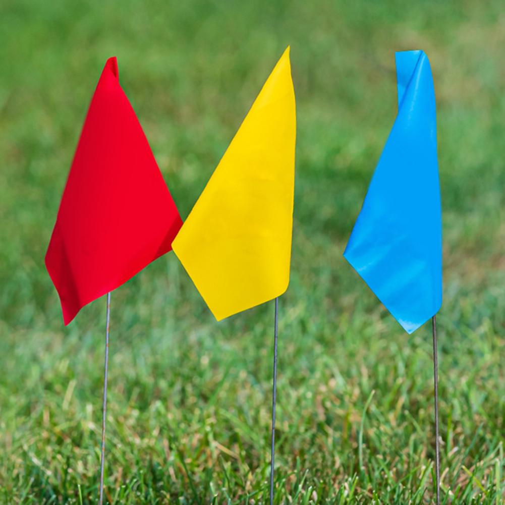 100 Pcs 14*10cm Marking Flags Colorful Lawn Flag Markers Waterproof Non-Fading PVC Landscape Flags Landscape Sprinkler Flags