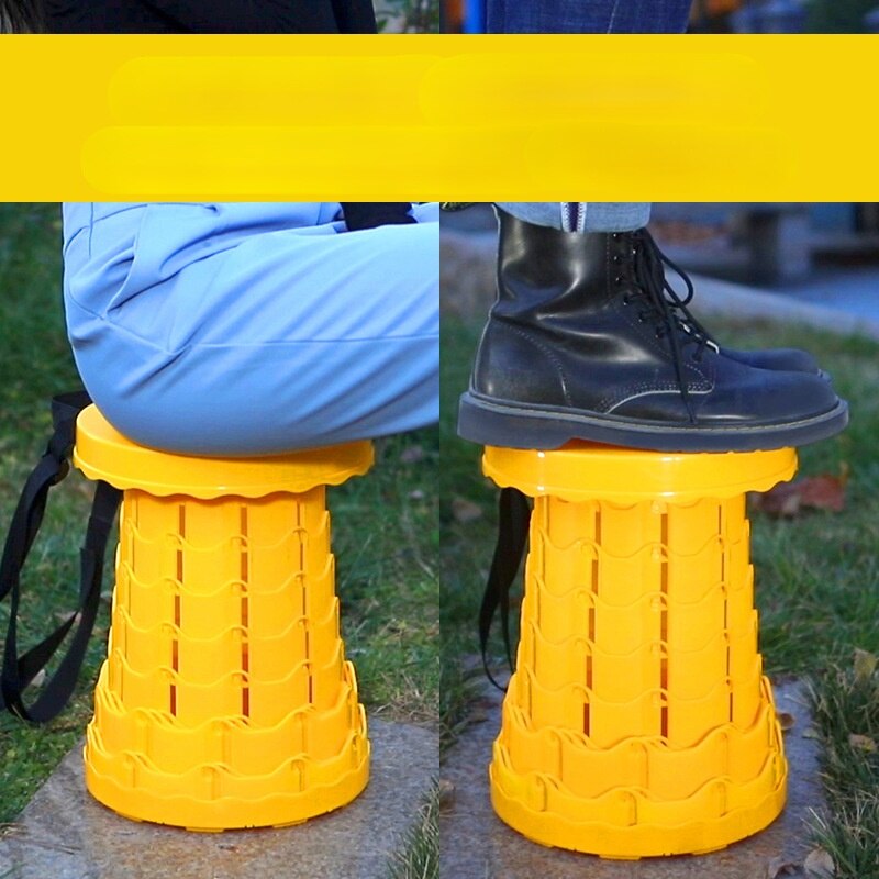 Plastic Stool Folding Stool Portable Outdoor Adjustable Telescopic Stool Net Red Train Subway Stool Giveaway