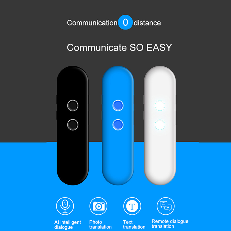 Novo portátil mini inteligente multi-idioma tradutor suporte 42 idiomas em dois sentidos em tempo real interfone tradutor de voz 3 cores