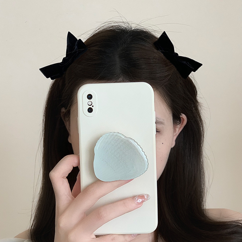 Pinza para el pelo pequeña con lazo rojo y negro para niña y mujer, pinza para el pelo con lazo de terciopelo de princesa, herramientas de peinado coreanas