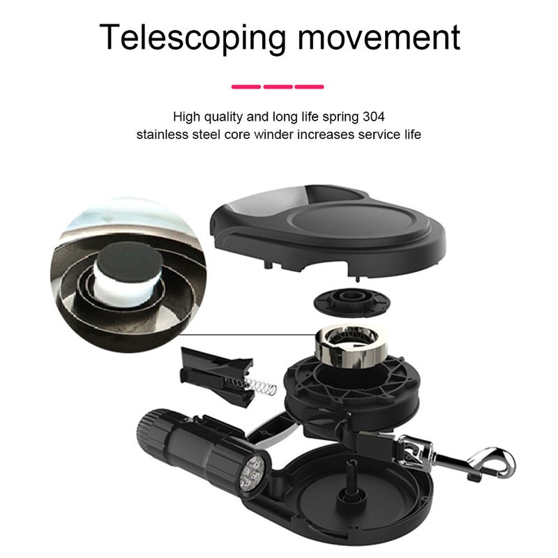 Uitschuifbare, intrekbare hondenriem, automatische flexibele trekkoordriem, riem met led-verlichting, hondenbenodigdheden