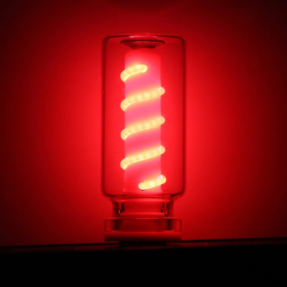 Bombilla LED USB con filamento en espiral para coche, bombillas LED Retro de 5V con atenuación táctil, luz nocturna de 1W, iluminación LED decorativa incandescente para acampar: Rojo