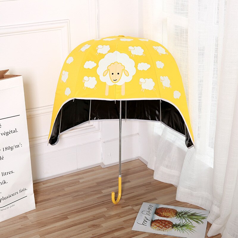 YADA – casque de dessin animé, parapluie d'agneau, , pour fille/bébé, jouets de plein air, enfants, ravissants, longue poignée, YD032: lamb yellow