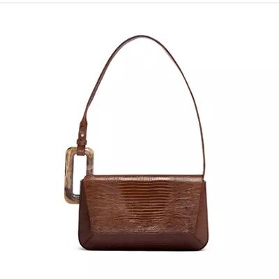 Spring Summer Long Panelled Flap Luxury Acrylic Shoulder Messenger Bag Clutch Party Bag Female Handbags: Brown