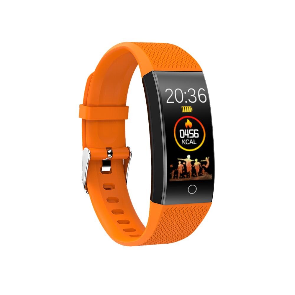 Bluetooth QW18T Smart Horloge Ios/Android Mannen Vrouwen Waterdichte Smartwatch Intelligente Lichaam Temperatuur Test Sport Horloge Pk E66: Oranje