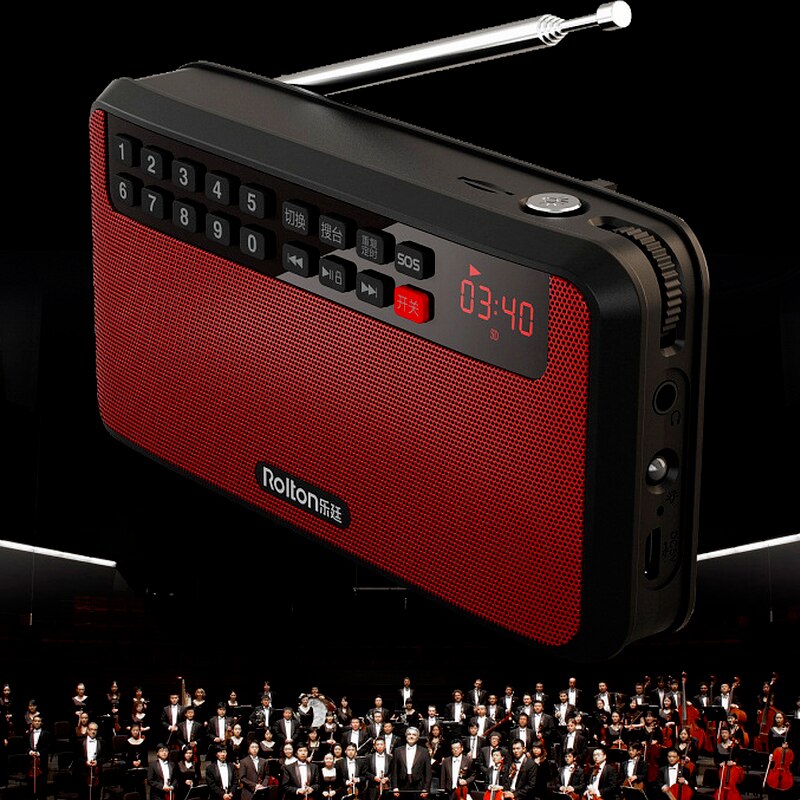 MIni Stereo MP3 player mini portable audio speaker FM radio and LED display compatible TF card music playback LED flashlight