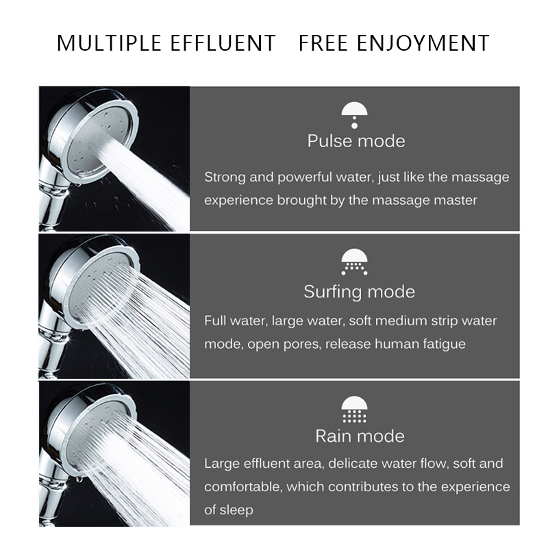 Handheld Shower Head Adjustable 360 Degrees Rotating Water Saving Shower Head 3 Mode Water Pressure Shower Head With Stop Button