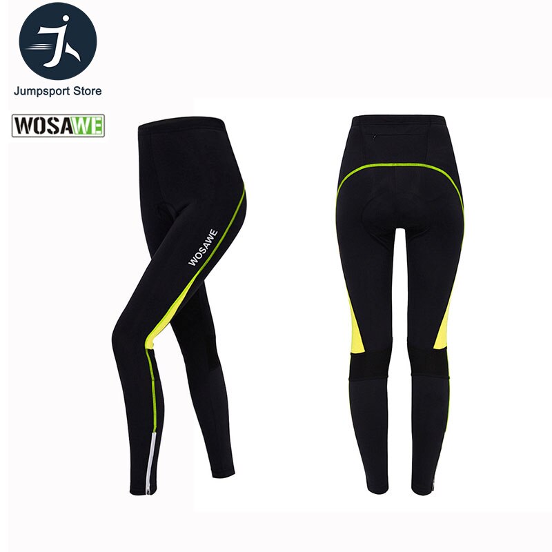WOSAWE Cycling Pants Sportswear Women's Bike Trousers Bicycle Riding Clothing Padded Spring Female Pants Green Red
