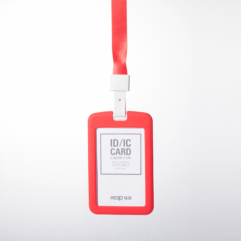 Høste silicium udstillingskort id-kortholder navneskilt personale business badge holder kontorartikler papirvarer: 7135 røde 7723