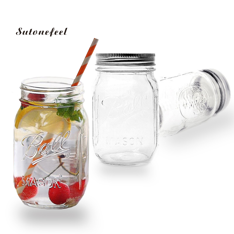 Bouteille de rangement de cuisine maçon | Tasse en verre, bocal de cuisine, bouteille de jus, bouteille de boisson avec couvercle, organisateur de cuisine