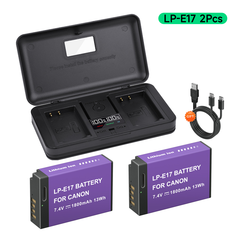 PALO-Batería de cámara LP-E17 LPE17 LP E17, cargador multifuncional para Canon EOS R8 RP 200D 250D M3 M5 750D 760D T6s 800D: YELLOW