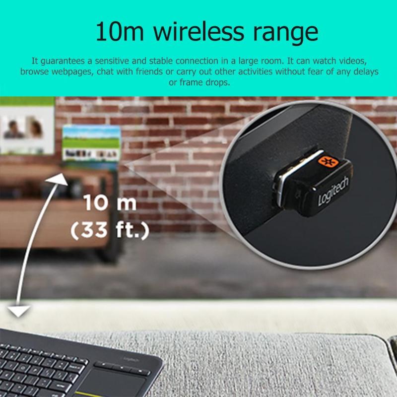Teclado táctil inalámbrico Logitech K400 PLUS con panel táctil remoto, 2,4 Ghz, receptor unificador, teclado para Android, PC, portátil, Smart TV