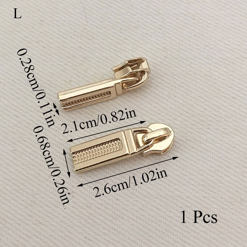 1Pcs 3# Gold Plated Fix Zip Puller/Zipper Pull Sliders Zip Head Zipper Repair Instant Removable For DIY Sewing Craft: Gold L