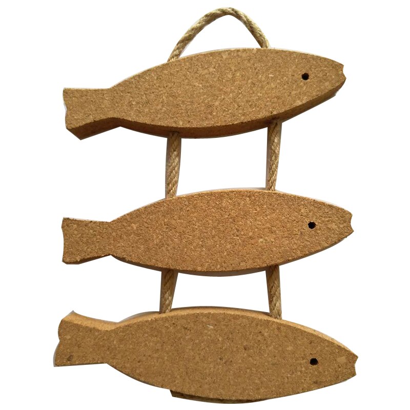 3pcs Fish Sharp Cork Wood Message Board Phellem Cork Wooden Bulletin Board Single Hard Wood Wall Thick Board Hanging Double Side