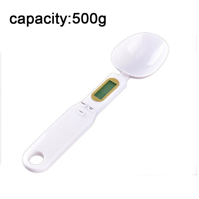Pet Food Scale Electronic Measuring Tool for dog cat feeding bowl Measuring Spoon Kitchen Scale 800g/1g Digital Display: A-White-500g