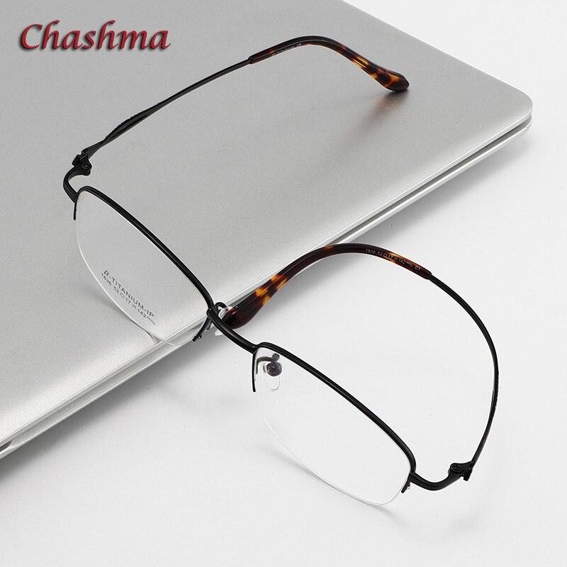 Chashma Women Titanium Frame Glasses Light Weight Spectacle Flexible Temple Glass for Female