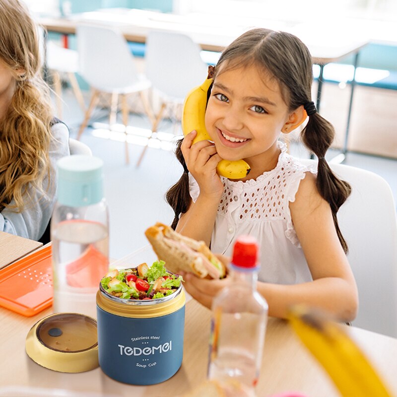 Mini Thermal Lunch Box for kids Stainless Steel Vaccum Cup Soup Cup Insulated Lunch Box Portable Breakfast Milk Food Container