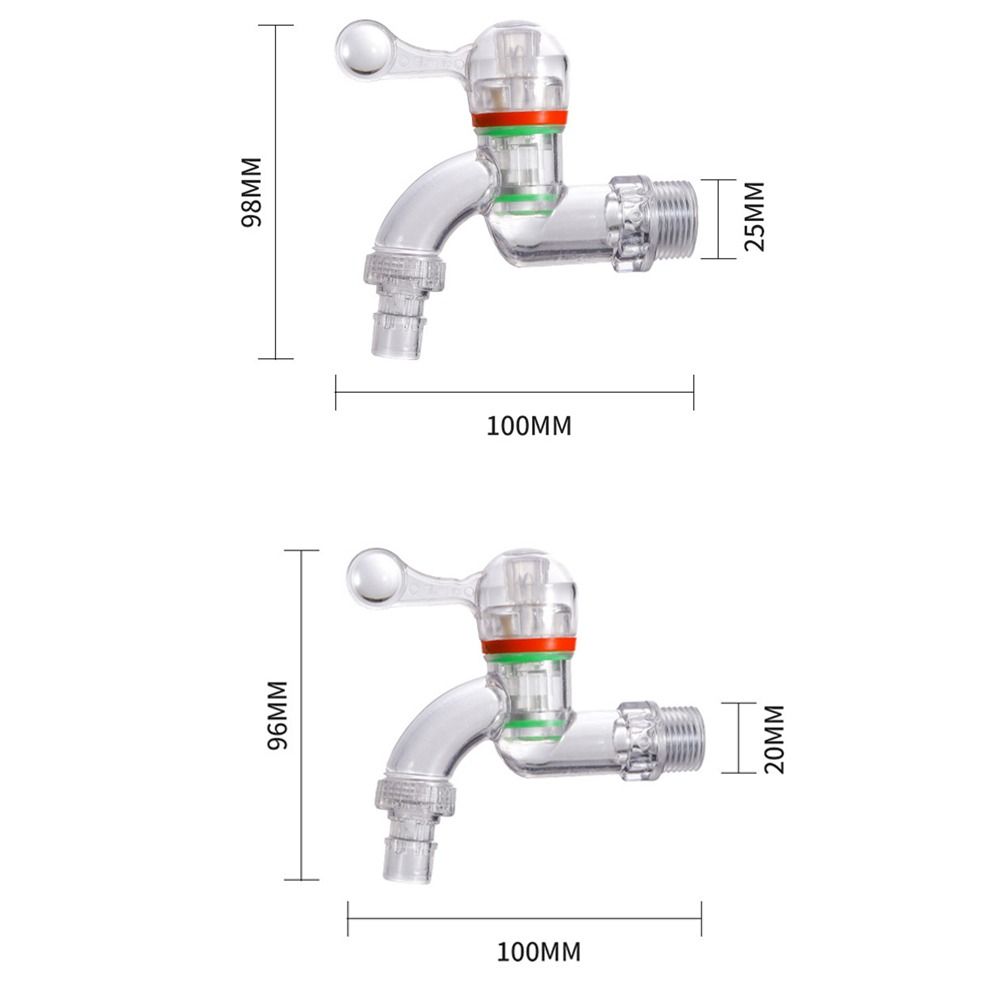 Gennemsigtig plastikhane vandafbryder havevandingsstik 20/25mm vandhaner multifunktionel vandventil
