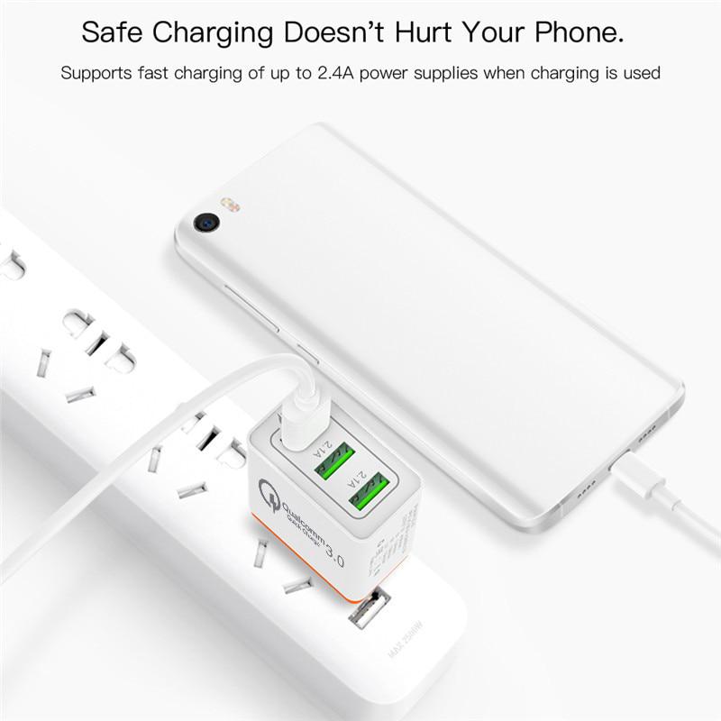 USB Charger EU Plug Quick Charge 3.0 Fast Charger Wall Charger For iphone 11 Pro X Samsung alaxy S8 S9 S10 S10e A50 A40 A30 A70