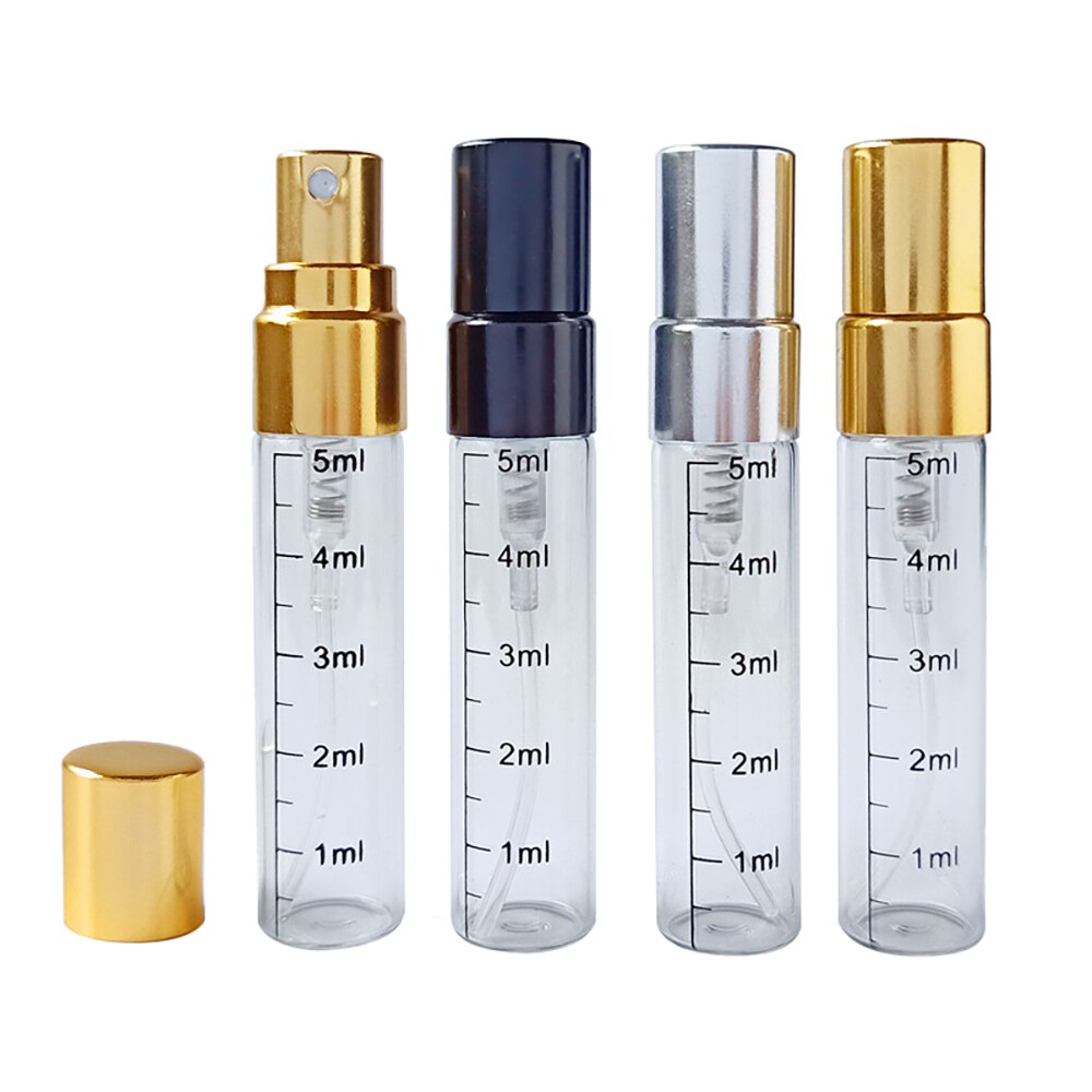 5Ml Glazen Fles Met Schaal, lege Parfumflesjes Verstuiver Spray Flessen Draagbare Reizen Cosmetische Container Make Up Gereedschap 1Pcs