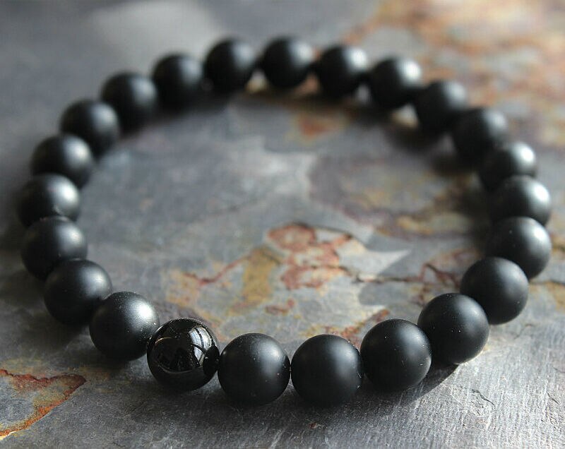 8mm Männer matt Schwarzen Onyx Yoga Energie Perlen Armbinde Freund Für Frauen Männer Ihr seine Natürliche Stein perlen Schmuck Charme