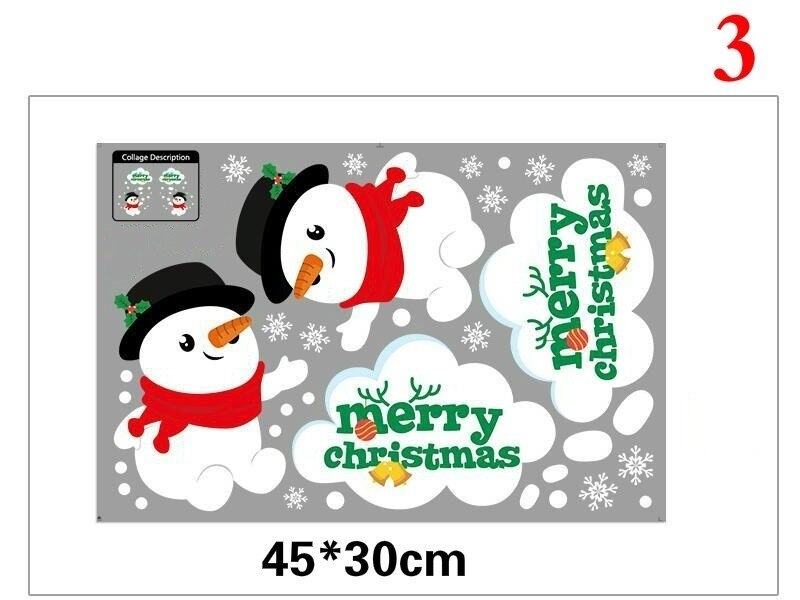 Söt älg jul väggdekaler fönster glas festival dekaler santa väggmålningar år juldekorationer för hem: 3